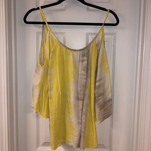 Cold shoulder tie dye shirt